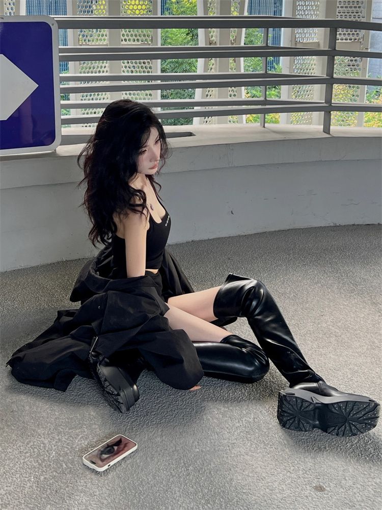 Short Plush Women Over the Knee High Boots Fashion Warm Cotton Long Booties Ladies Elegant Platform Shoes Winter Woman Footwear