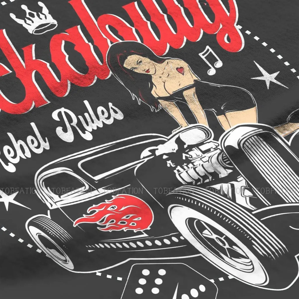 Rockabilly Music Hot Rod Sock Hop Dance Vintage Rock and Roll Essential T Shirt Vintage Cotton Men Tees Harajuku Crewneck TShirt