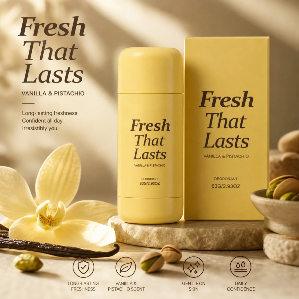 Jelly Solid Perfume Balm Vanilla Pistachio Solid Stick Long Lasting Fresh Light Scent, Portable Travel Size Deodorant Balm