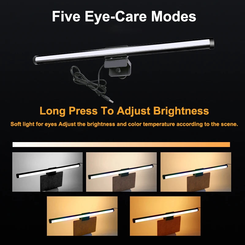 LED Monitor Light Bar RGB Desk Lamp Dimmable Office Eye-caring Table Lamps for Study Reading Computer Screen Hanging Light 40cm