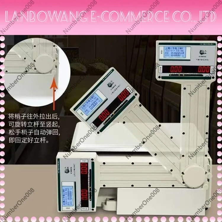 AI Smart Recognition Barcode Scale 30kg Label Printing Weighing Scale for Supermarket Fruit Store Retail POS Dropshipping