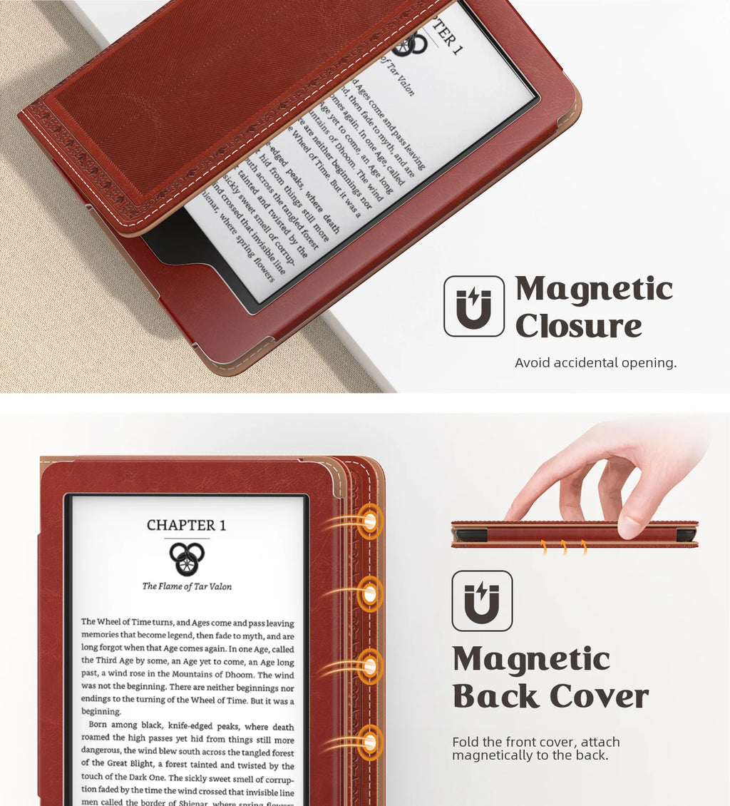 Case for 6" Kindle(11th Generation, 2024/2022 Release)/(10th Gen,2019)/Kindle(8th Gen, 2016), Ultra Lightweight PU Shell Cover