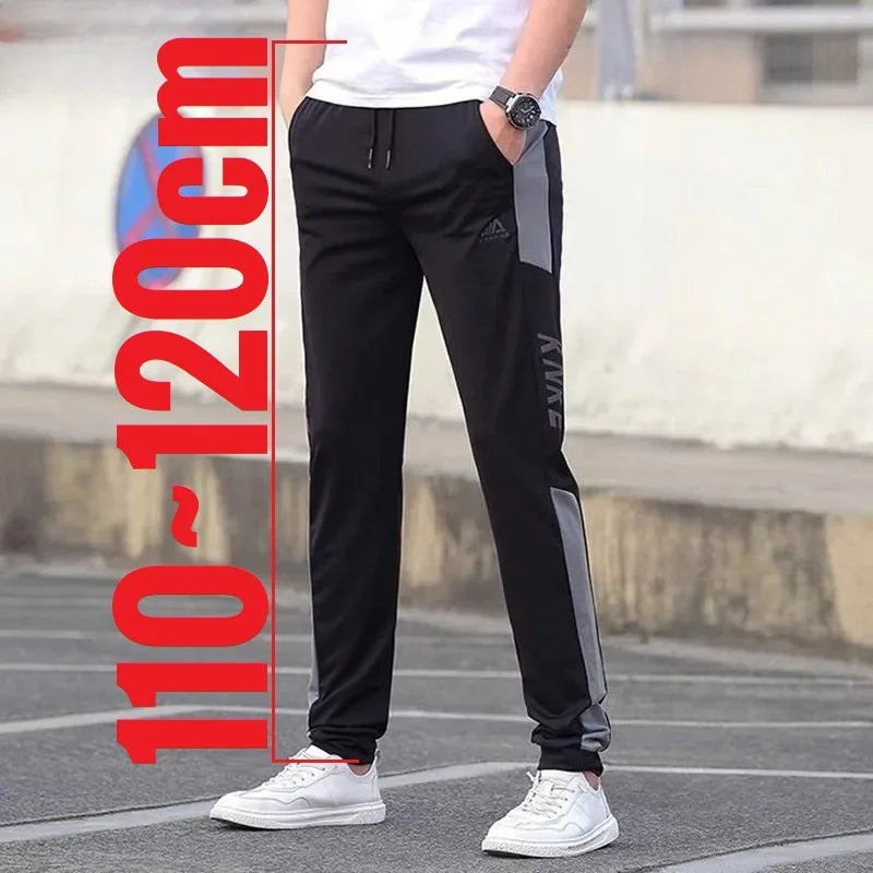 Thin Tall Men Ice Silk Pants Slim Fit Summer Jogger Male Extra Long Length 120cm 190 195 200 Cm 120 2m 200cm 205cm Sport Trouser