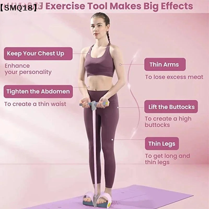 4-Tube Resistance Bands Yoga Pedal Puller Elastic Pull Rope Fitness Equipment For Abdomen Waist Arm Training【SMQ】