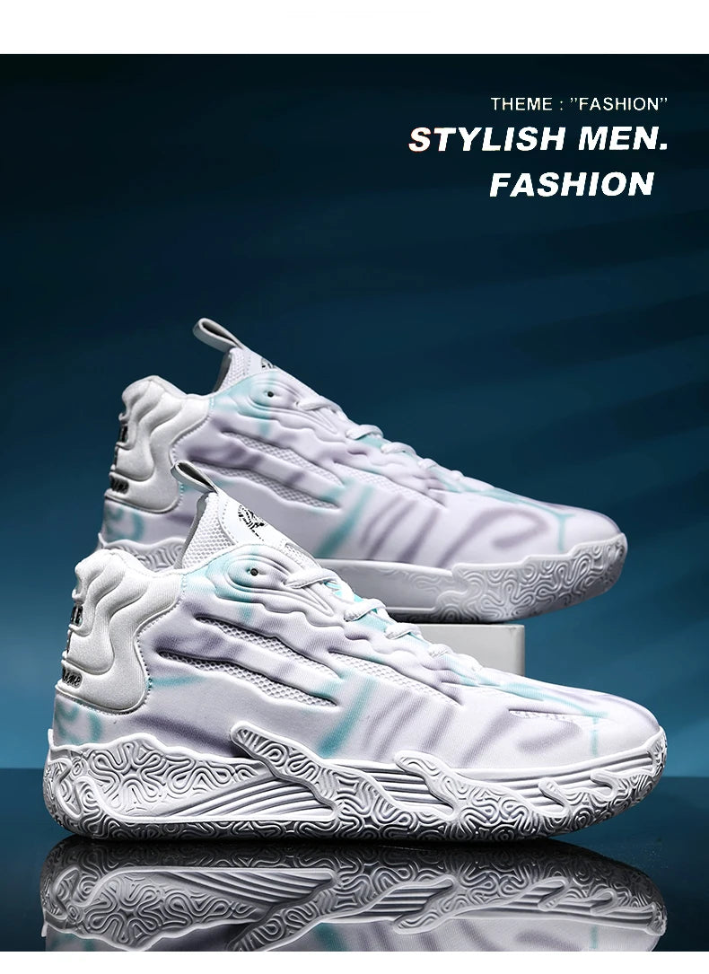 Men Basketball Shoes Field Training High-top Comfortable Non-slip Sports Footwear Luxury Lace-up Flat Sneaker for Men Traf Homme