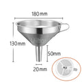 304 Stainless Steel Funnel Metal Wide Mouth Funnel With Strainer Mesh For Cooking Oil Liquid Spice Filter Home Kitchen Gadgets