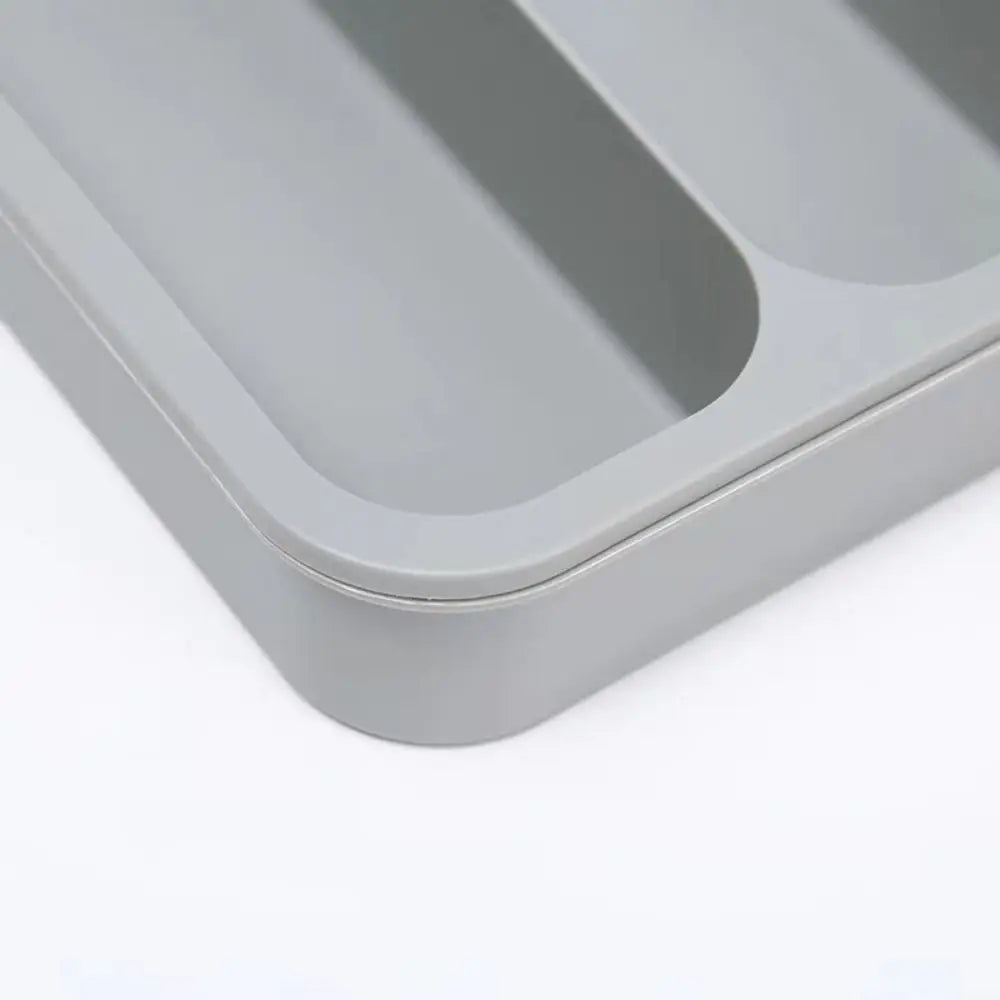 Plastic Cutlery Drawer Organizer 6-Slot Save Space Flatware Storage Divider Adjustable Dustproof Expandable Utensil Tray Kitchen