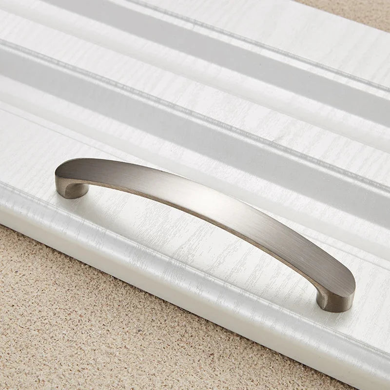 Modern Cabinet Handles Kitchen Door Handles Drawer Knobs Aluminum Alloy Wardrobe Door Handles Brushed Modern Style Hardware