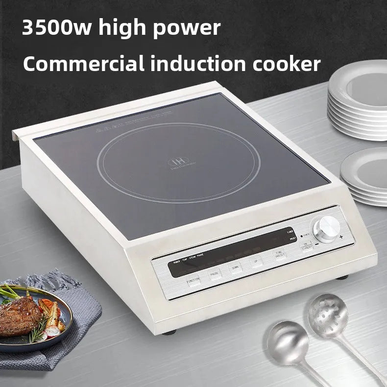3500W Induction Cooker, Multi-function Single Burner, Waterproof LCD Display, Commercial Electric Stove, 10 Temperature Settings