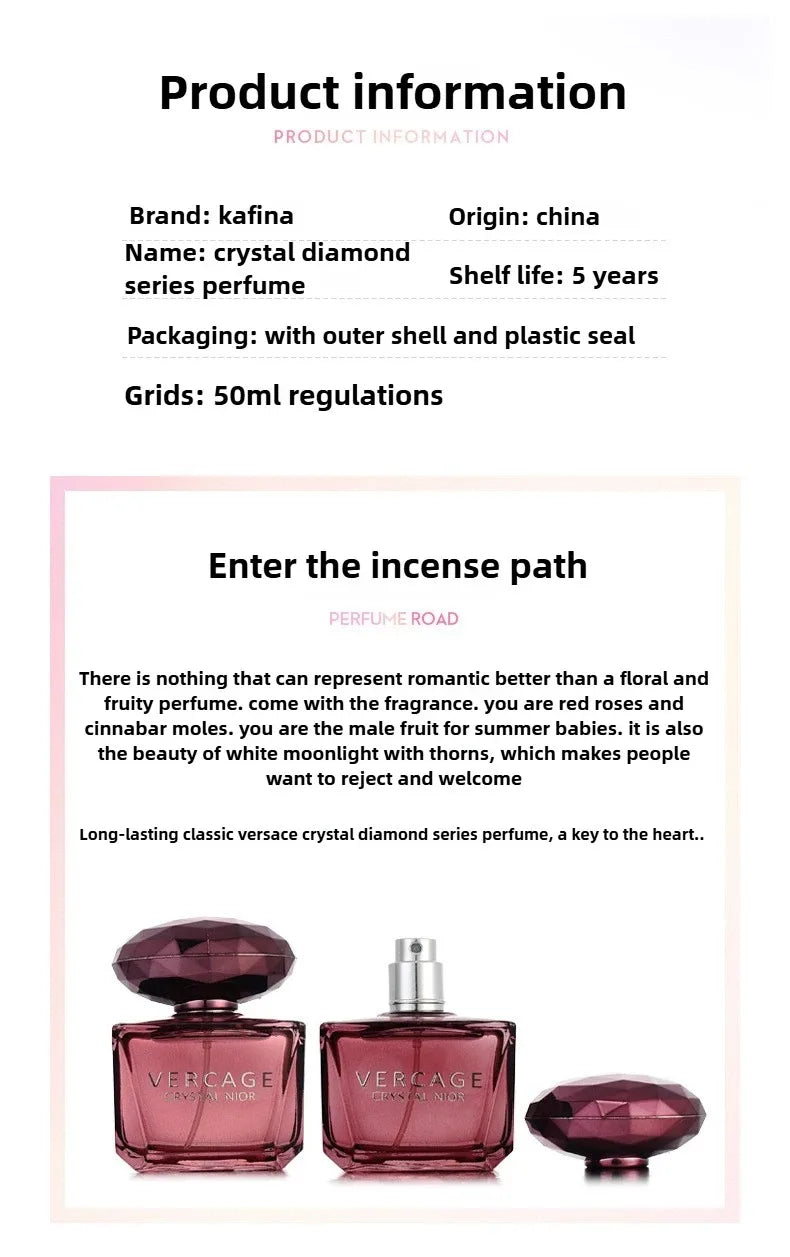 50ml Crystal Diamond Sweet Love Crystal Powder Diamond Black Crystal Lady Eau De Toilette Fragrance Spary Flower Woman Perfumes