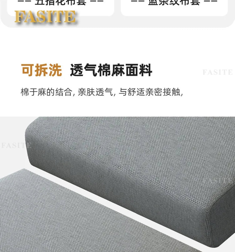 Nordic solid wood three-person sofa, modern simple fabric, small apartment concubine coffee table combination furniture