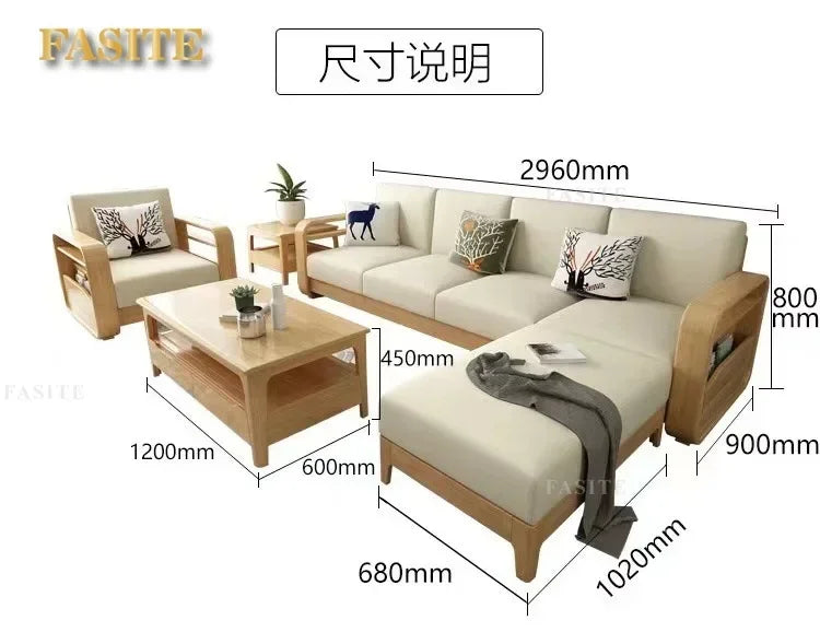 Furniture Nordic Solid WooWooden Living Room Simple sehold Turning Divan Small Apartment