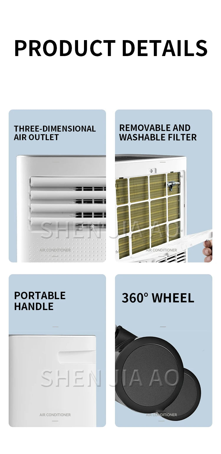 3500W/3300W Air Conditioner Portable AC Unit with Built-in Dehumidifier and Fan Functions Cools 250 sq.ft Mobile Air Conditionin