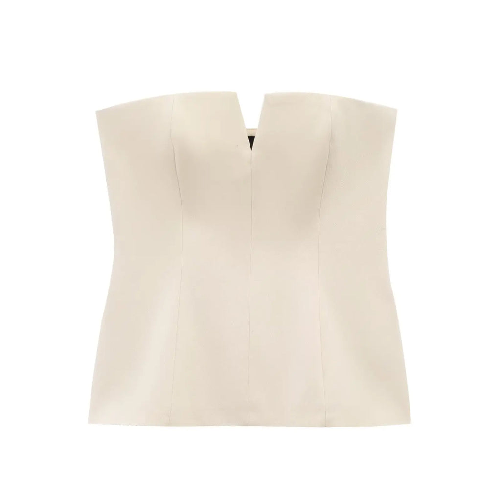 Spring Summer New Women's Sexy Strapless Tube Top ZR Style Commute Zipper Slim Fit Polyester Fiber Single Piece Regular Length