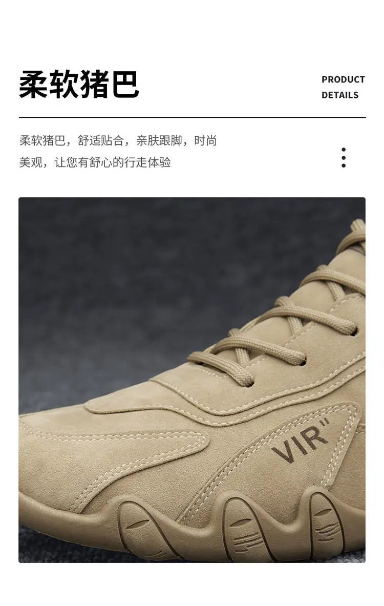 Ankle Boots for Men 2025 Spring Man Casual Sneakers Non Slip Khaki Work Mens Shoe Short Boots Loafers Lace Up Zapatillas Hombre