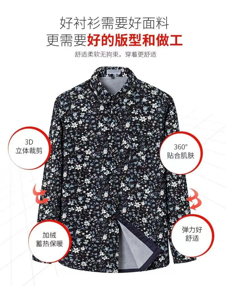 2025 spring shirts flower design high quality thicken casual mens shirt,autumn smart casual shirt men,size M-5XL KCY019