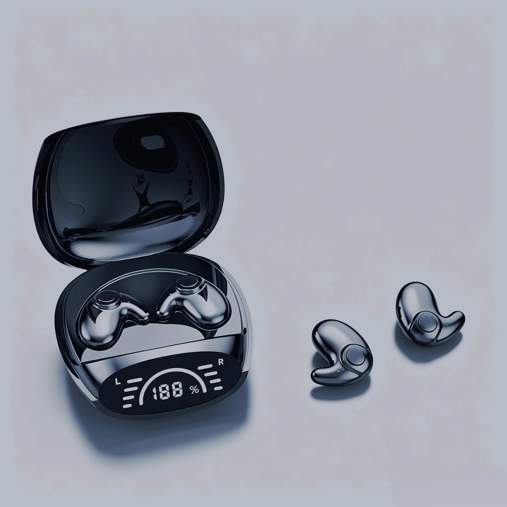 Ultra Thin Cloud-Fit Invisible Earphones Ergonomic Lightweight Earbuds Comfortable for Side Sleeping Smooth Wearing with HD Mic