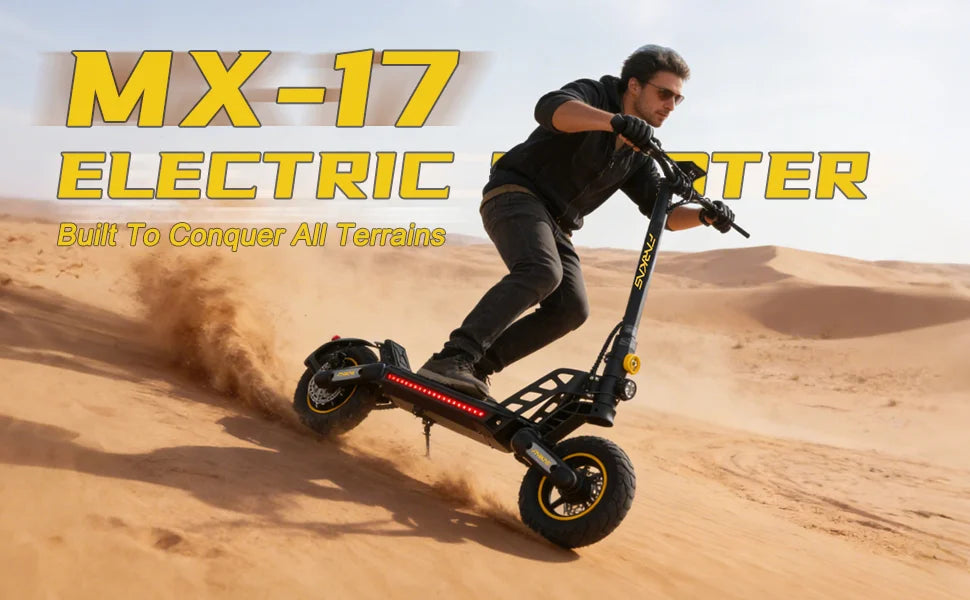 X17 Adult Electric Scooter Foldable Fast Speed Off-Road E Scooter with Dual Shock Absorption 1200W 48V