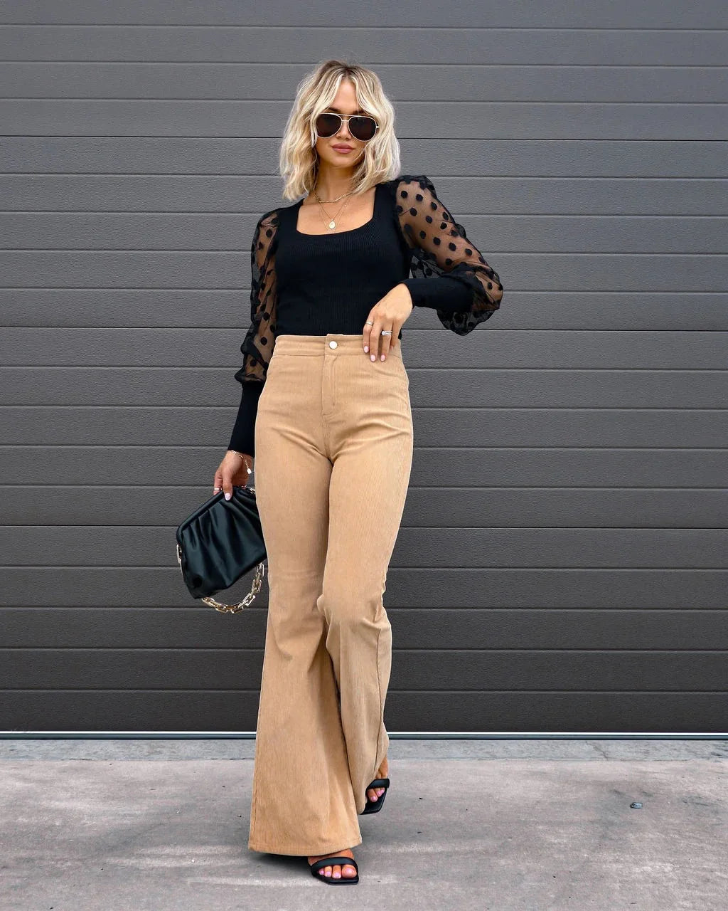 Women's Pants Spring New Elegant Trousers Bootcut Pant Fashion Slim High Waist Casual Trousers Solid Street Long Flare Clothing