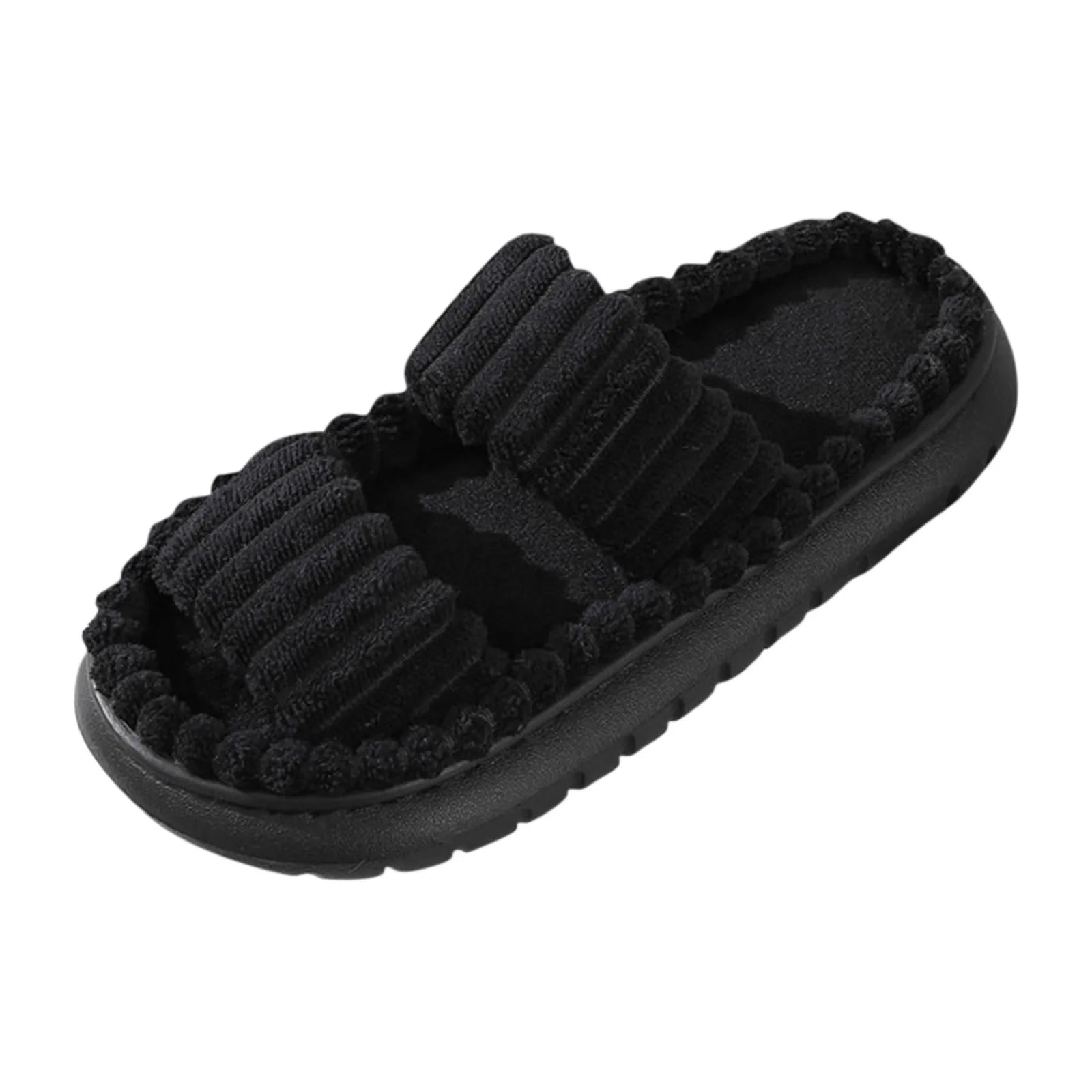 Fashion Women Winter Slipper Corduroy Double Strap House Warm Plush Flat Slippers Autumn Woman Light Comfort Indoor Slipper