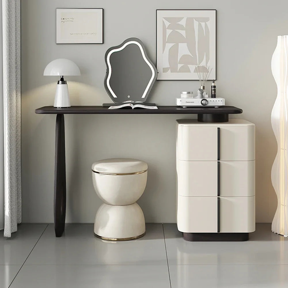 Modern Mirror Lights Stool Vanity Table Europe Set Women Kids Dressing Table Bedroom Organizer Luxury Tocador Mueble Furniture