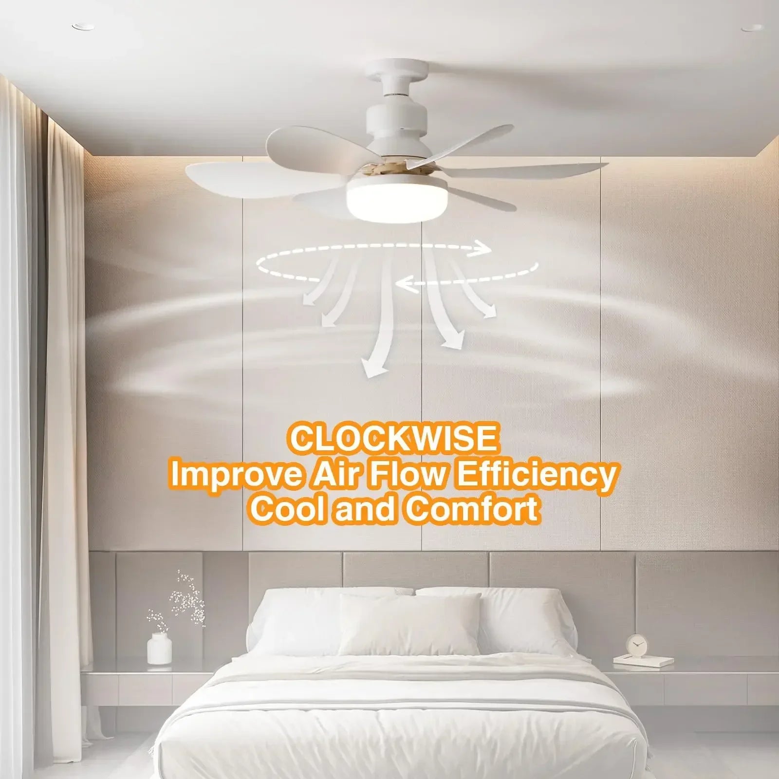 E27 with Remote LED 30W Ceiling Fan Light  Dimming Function  Suitable for Living Room Study and Home Use 85-265V