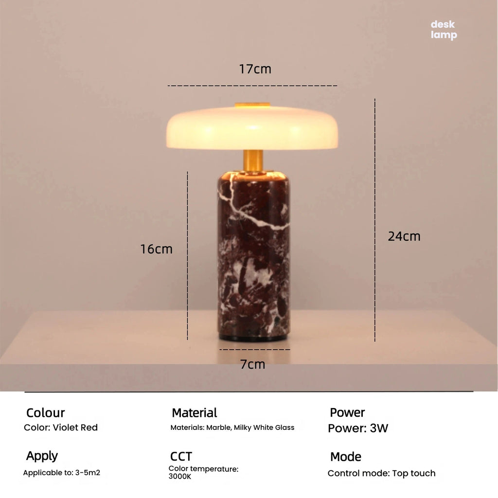 Table Lamps Luxury Glass 110V/220V Marble USB Lighting Rechargable Space Mood Light Table Light Bedroom Living Room Decoration