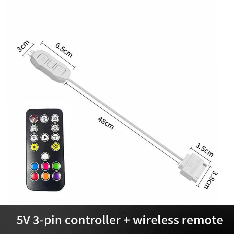 LDPCSJARGBController 5V 3pin To SATA Power Supply Mini RGB Controller 3PIN Hub For Computer Cpu Case Cool Fan LED Light Radiator