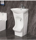 Modern Style Wudu Mate Wash Basin Ceramic Lavabo Small Foot Oval Pedestal Sinks Single-Hole Faucet Practical Wudu Wash Station