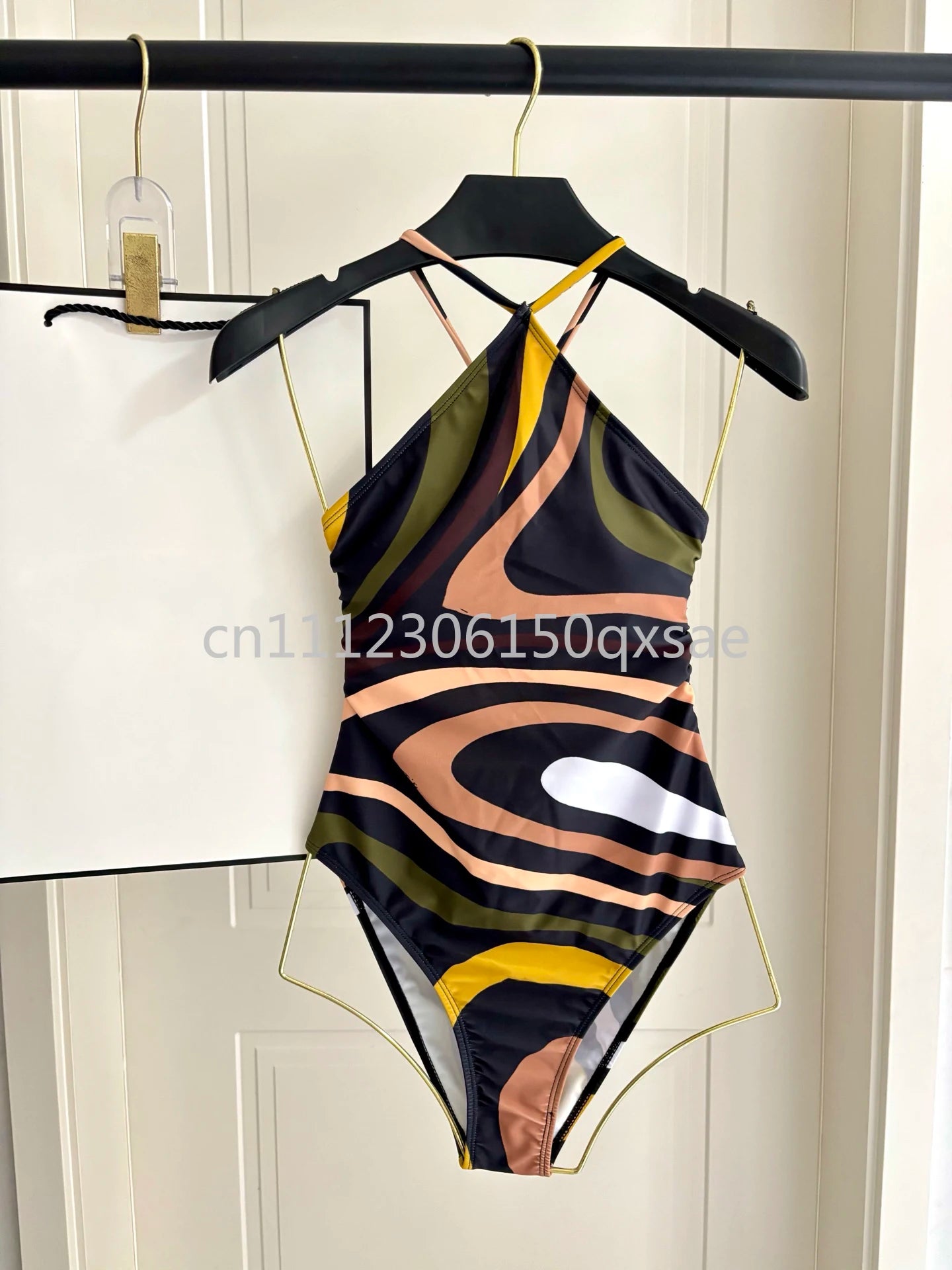 2026 Fashion Design Women's Brown Dresses with Letter Signature Logo Classic Brand Lady Skirts Beachwear Swimwear