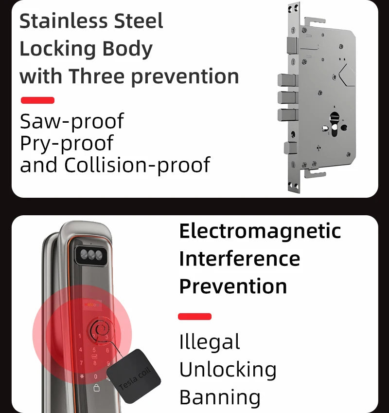 Wifi Tuya APP Password Door Lock Face Recognition Smart Lock With Camera  Digital Electronic Lock Automatic