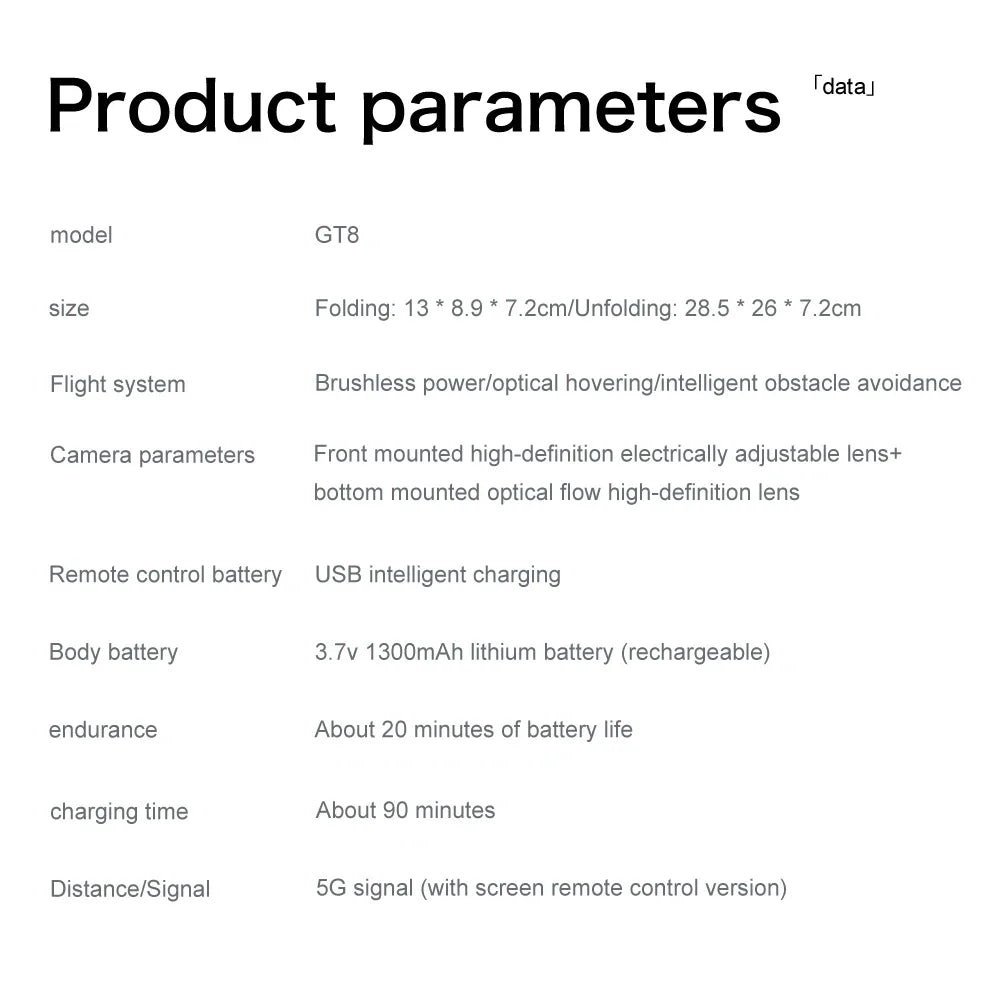 Original GT8 Drone 8K HD Three-camera Aerial Photography Wifi FPV RC with screen Brushless Motor Folding Quadcopter Dron Toys