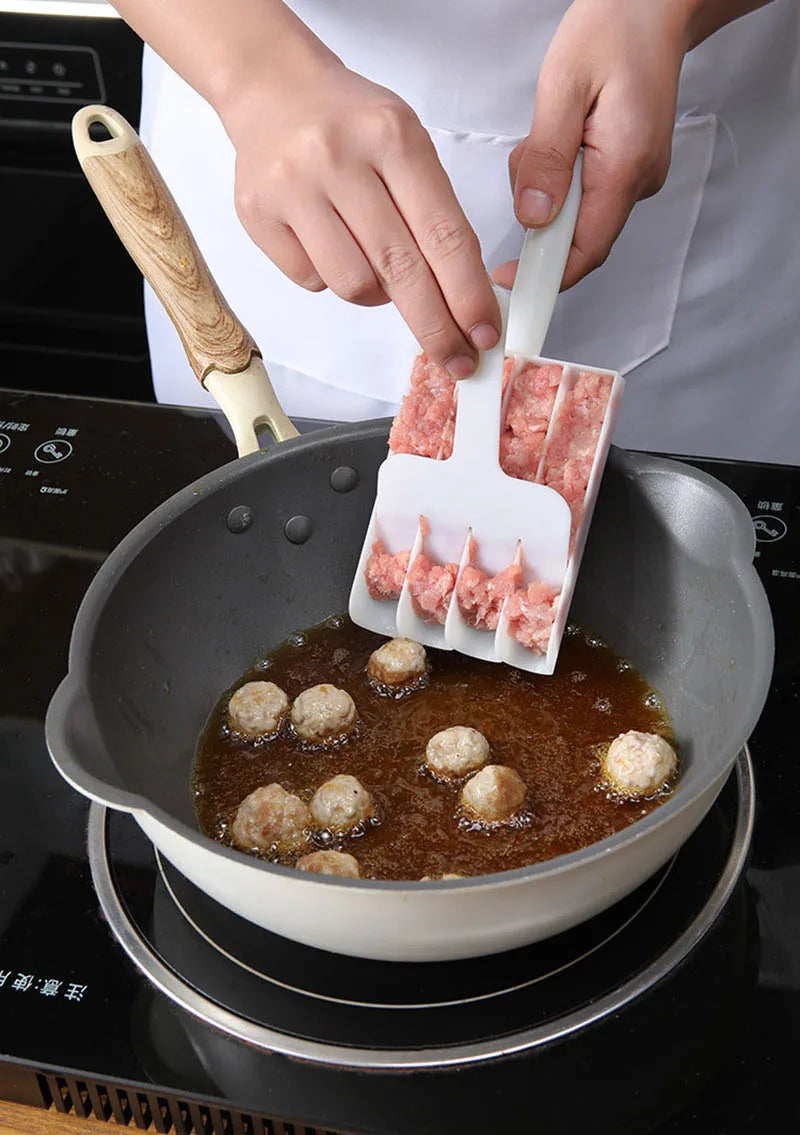 NEW Quadruple Meatball Maker Set Rice-Meat Dumplings Maker Fried Fish Meat Making Balls Mold Kitchen Gadgets Cooking Accessories