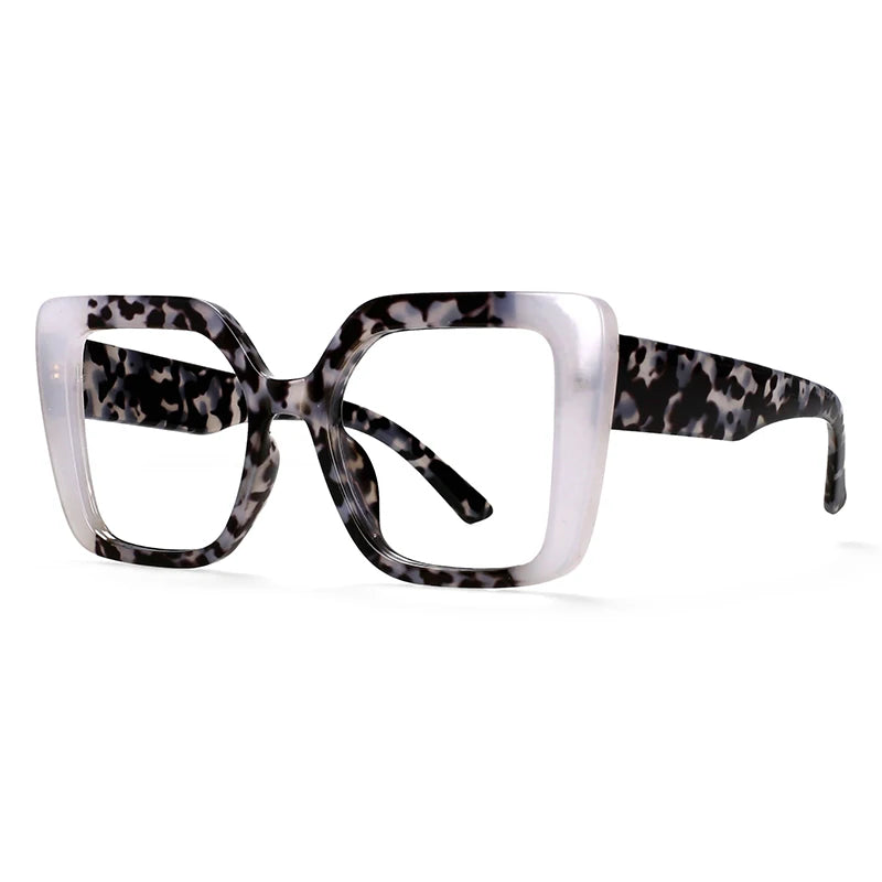 R56982 Colorful Large Size Reading Glasses Lady Trend Splicing Color Presbyopic Eyeglass Universal Prescription Spectacles Frame