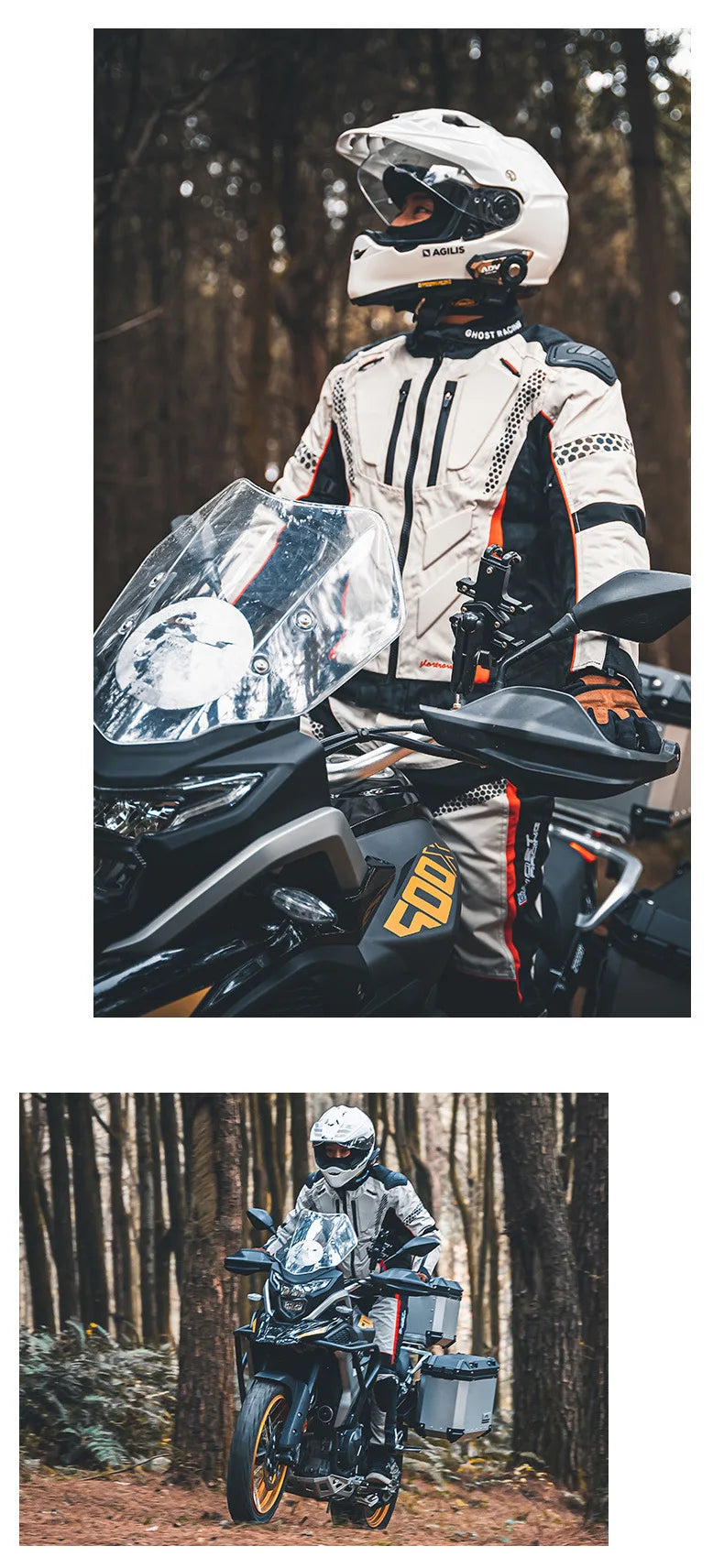 Four Seasons Motorcycle Jacket Moto+Protector Motorcycle Pants Cold-proof Waterproof Moto Suit Touring Clothing Protective Gear