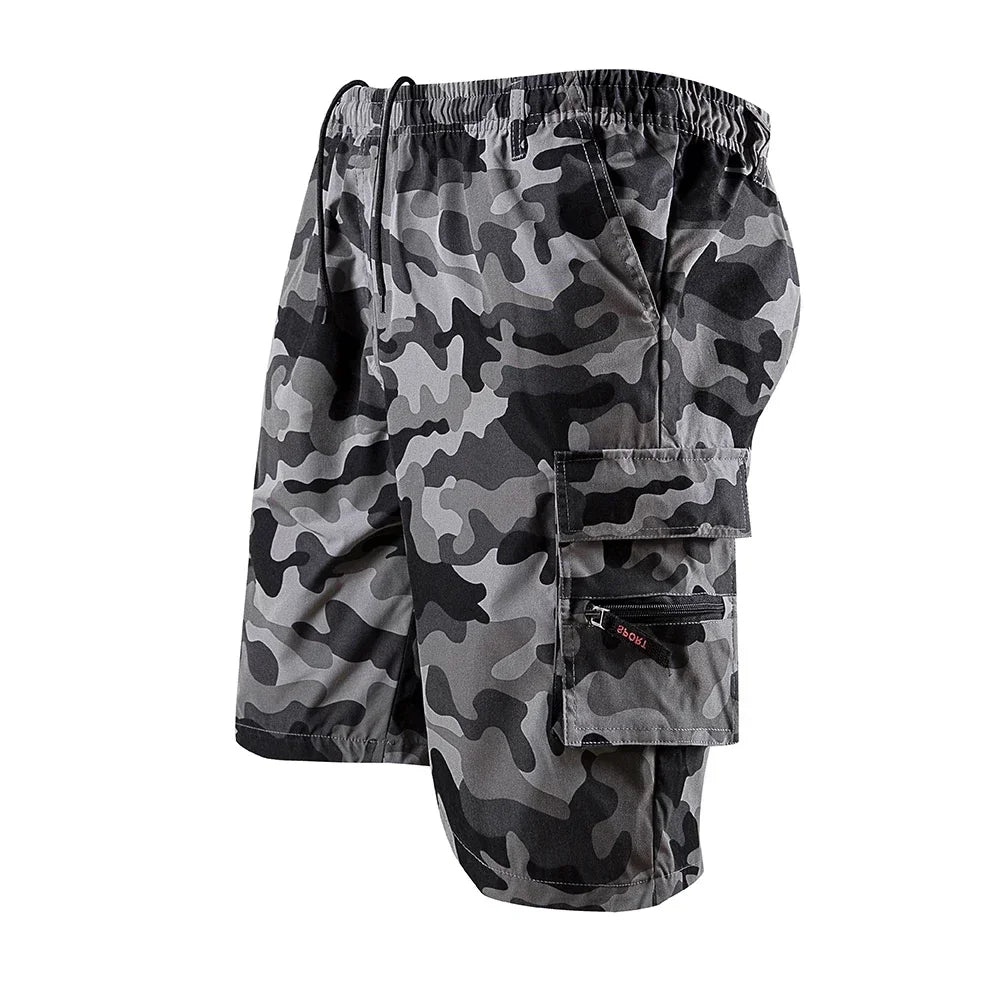 Men's Camouflage Cargo Shorts Casual Loose Work Tooling Shorts Summer Male's Outdoor Multi-pockets Knee Length Short Pants S-3XL