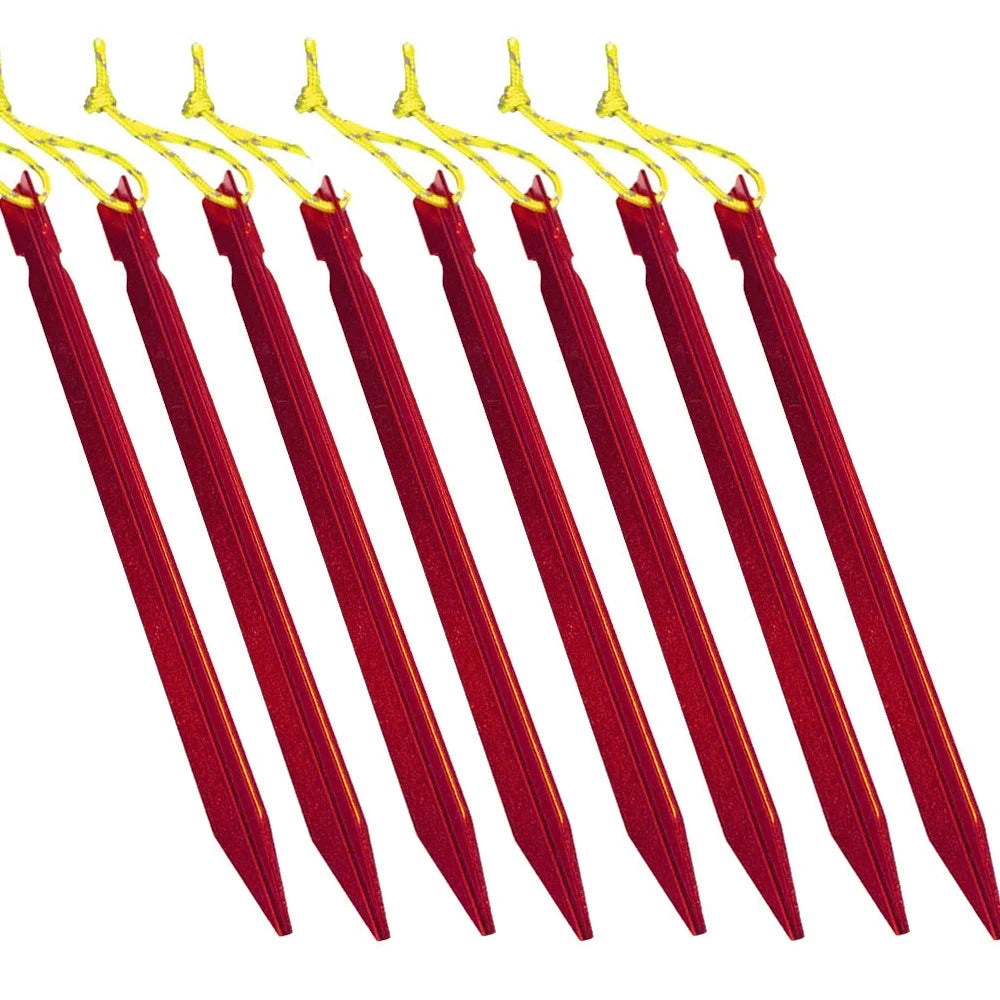 Tent Pegs 18cm Aluminum Tent Stake with Rope Outdoor Tent Nail Peg Tent Accessories Equipment