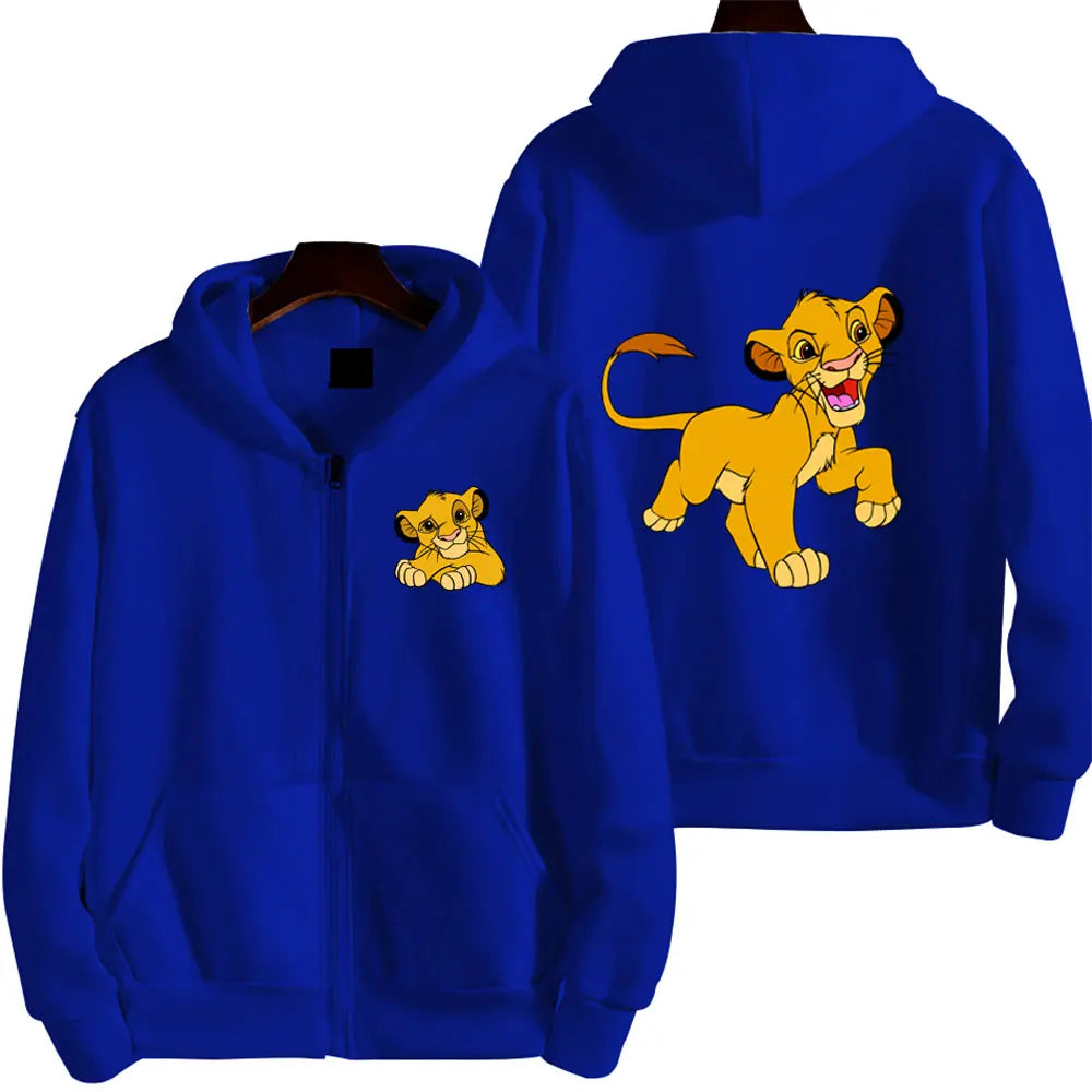 The Lion King Anime Women Zipper Hoodie Jacket Spring Autumn 2025 Fashion Men Sweatshirt Green Couple Oversized Clothes Coats