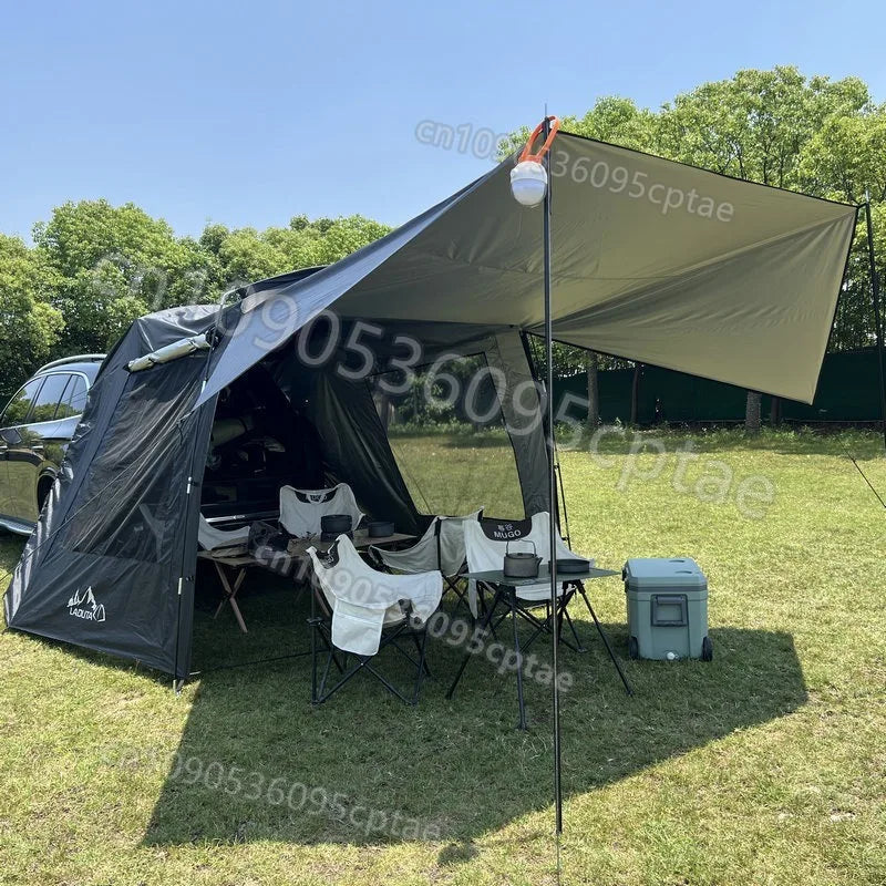 Camping Car Box Docking Tent, Portable Waterproof Car Rear Tent, 3-4 Person Extension Tent, Sunshade Tunnel Tent Outdoor