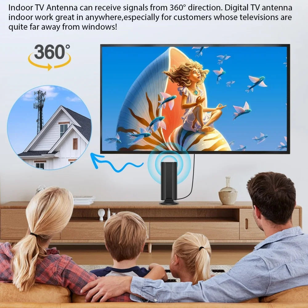 2026 TV Antenna for Smart TV and Old TVs 360° Signal Reception TV Antenna with Amplifier Digital HD TV Antenna