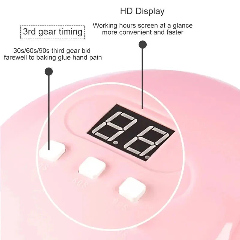 Intelligent Manicure Phototherapy Machine LED UV Light With 3 Timers Automatic Sensor LCD Display Professional Nail Art Tools