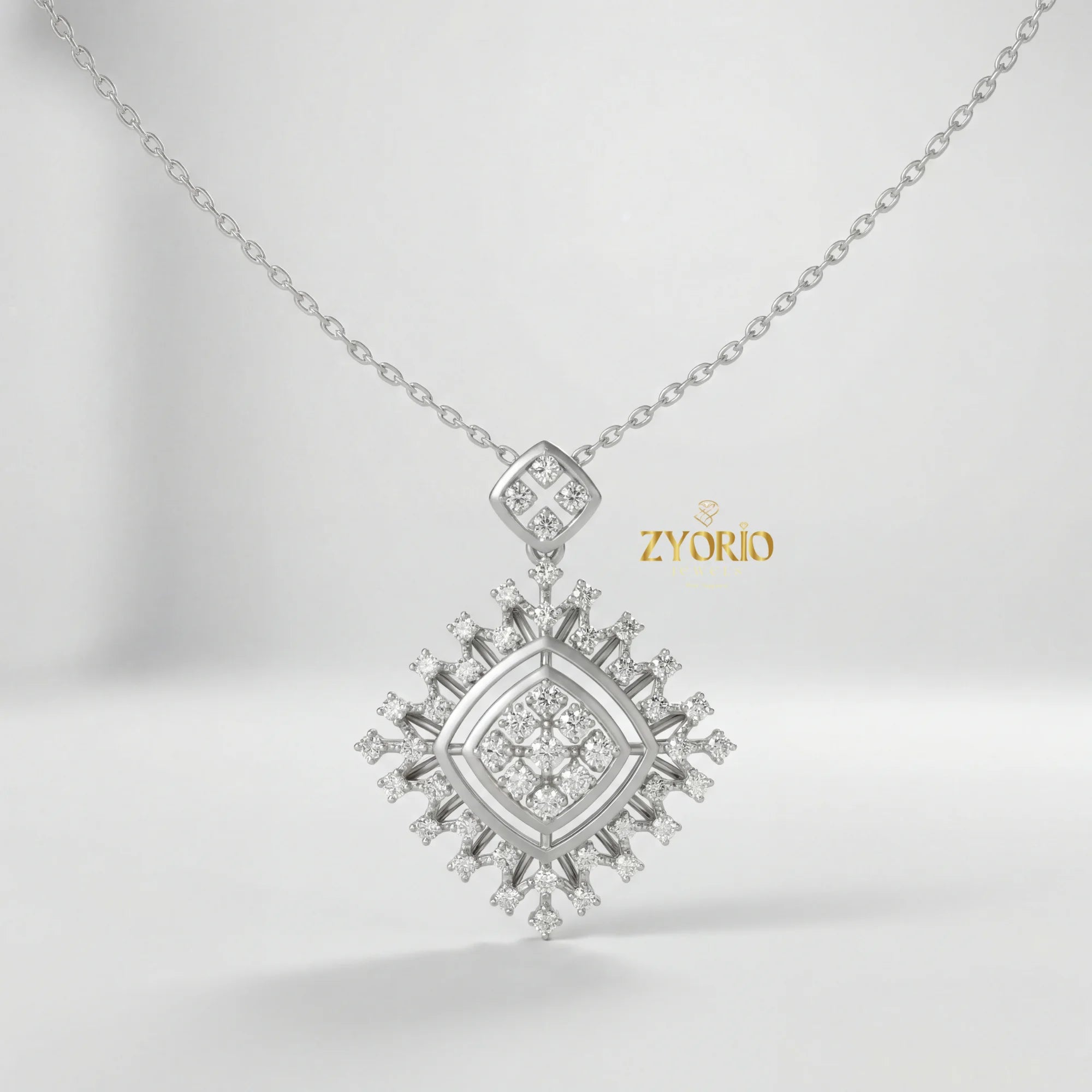Lab Grown Diamond Engagement Wedding Pendant Necklace Women 925 Silver 14K 18K Gold Elegant Jewelry Custom OEM ODM