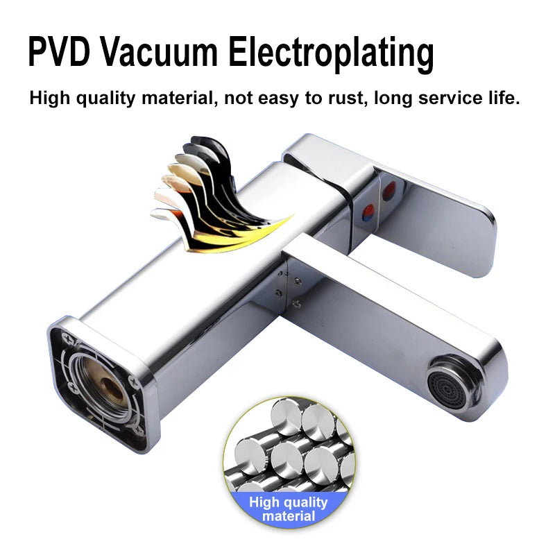 Stainless Steel Bathroom Faucet with Hot And Cold Water Outlet Valves Versatile Sink Faucet for Bathroom Cabinet And Basin