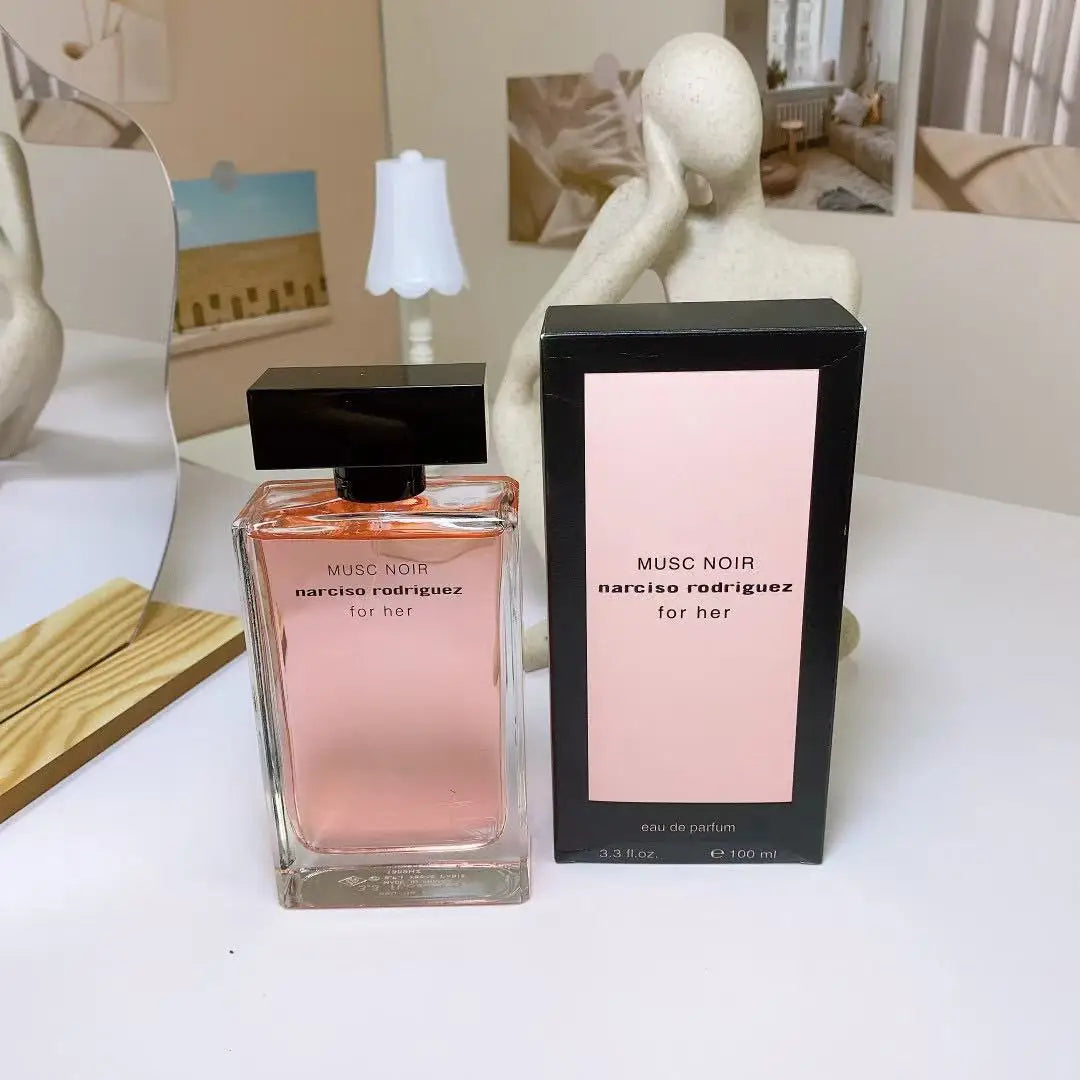100ml Elegante musk floral eau de toilette para mulheres, perfume de garrafa rosa de luxo, fragrância dia para noite