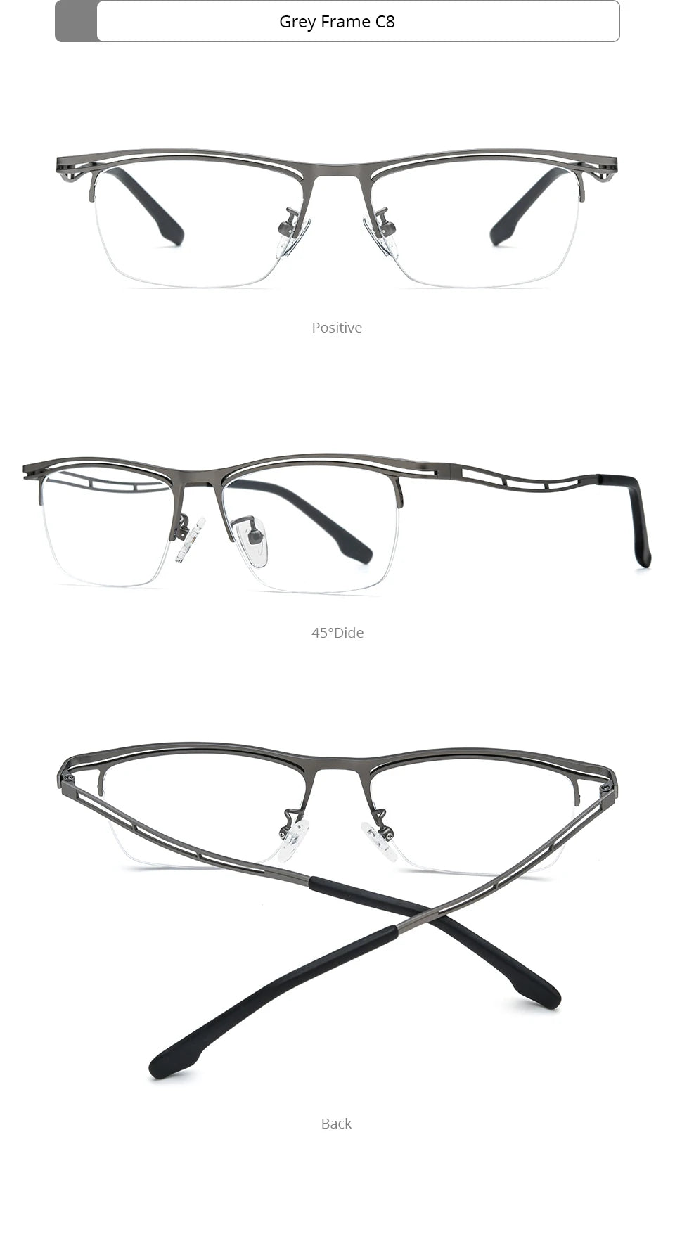 FONEX Titanium Glasses Frame Men 2025 New Brand Design Semi-Rimless Square Eyeglasses Half-Rim Japanese Ultralight Eyewear 85890