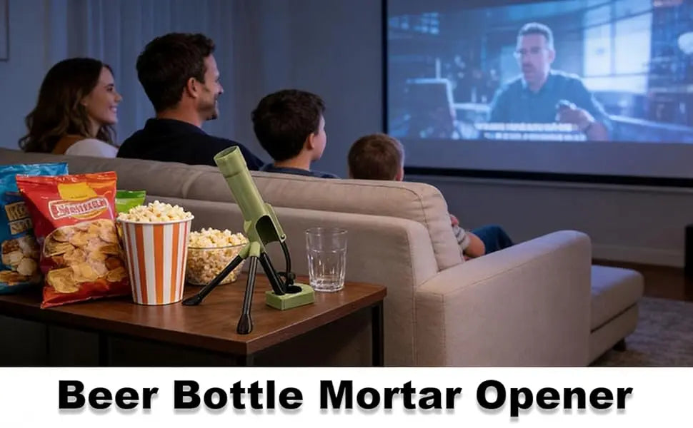 Beer Bottle Mortar Bottle Opener, 33/51mm Mortar Beer Bottle Opener Heavy-Duty Tactical Cap Launcher Hands-Free Push Down Opener