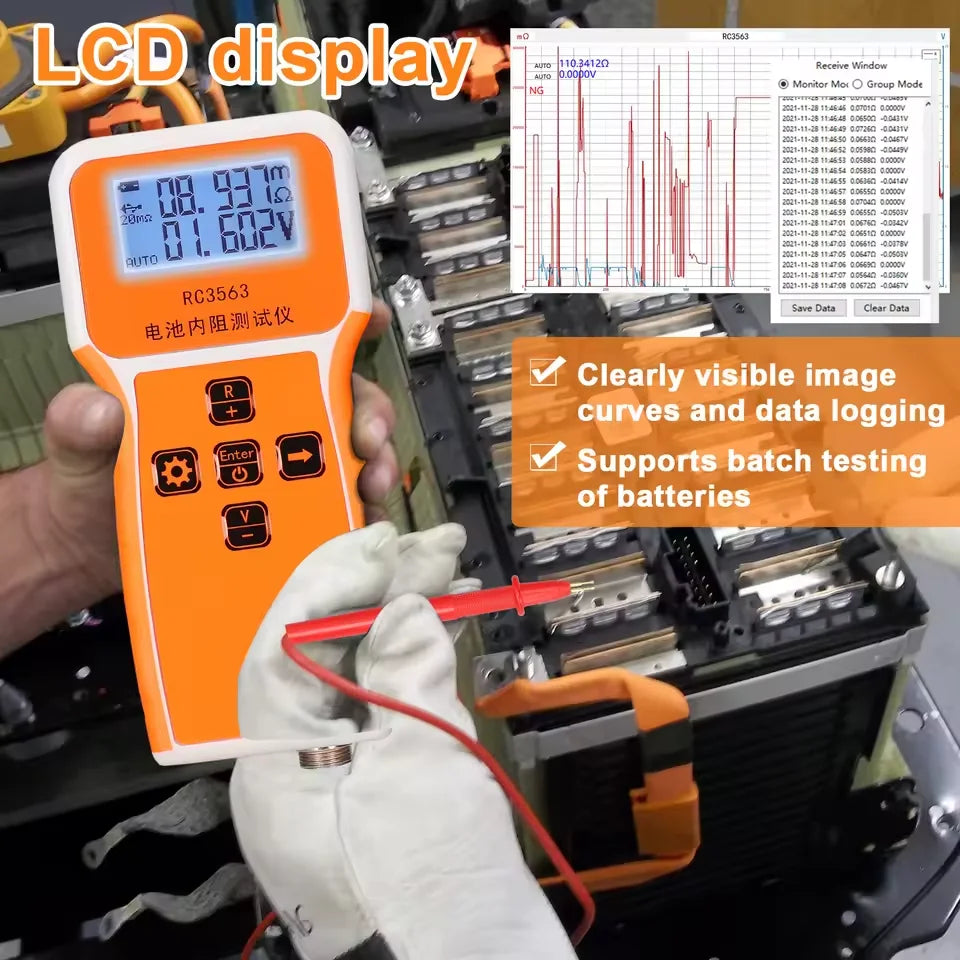 RC3563 Battery Voltage Internal Resistance Tester High-precision Trithium Lithium Iron Phosphate 18650 Battery Tester Ohmmeter