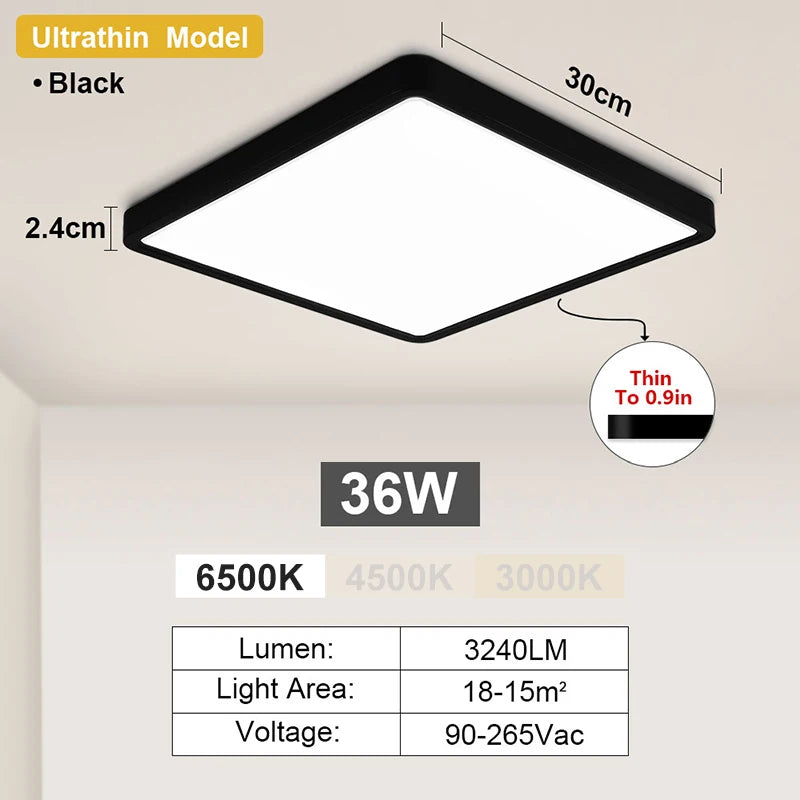 Modern LED Ceiling Light Ultrathin Decorative Light Bedroom Dining Room Living Room Indoor Home Light Waterproof Dustproof