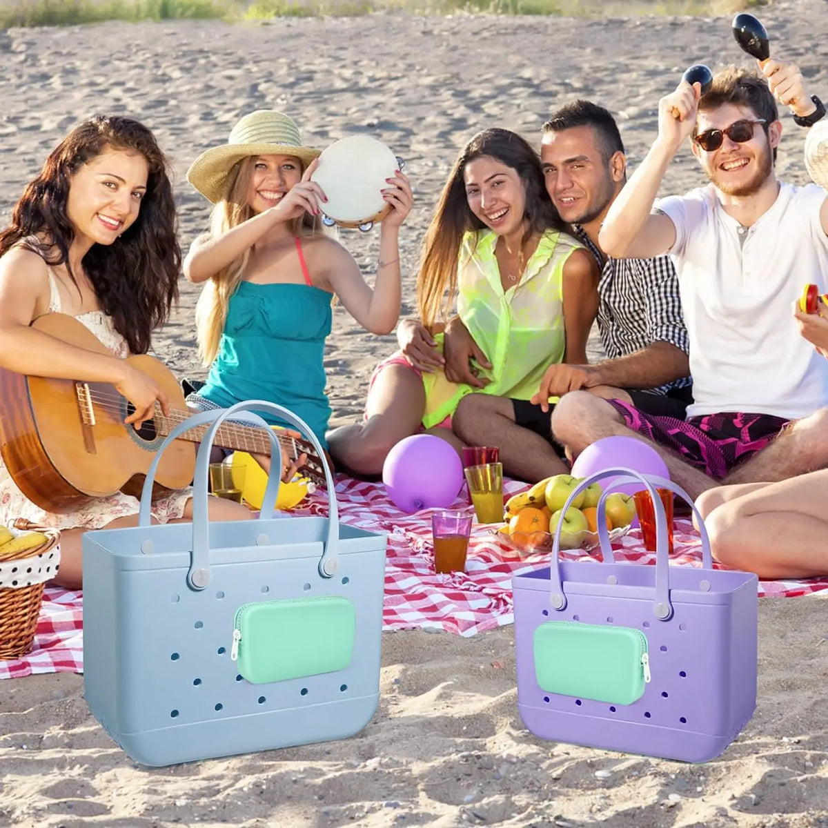 1Pcs Silicone Phone Holder for Beach Bag, Soft Silicone Insert Wallet Charm for Bo Bag Accessories, Attachment for  Beach