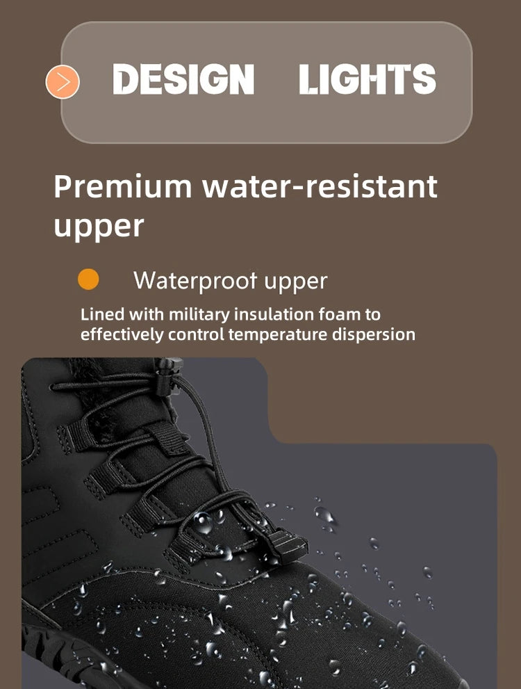 Winter Warm Running Barefoot Shoes Women Men Rubber Camping Sneakers Waterproof Non-Slip Breathable for Outdoor Walking